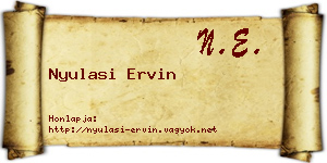 Nyulasi Ervin névjegykártya
